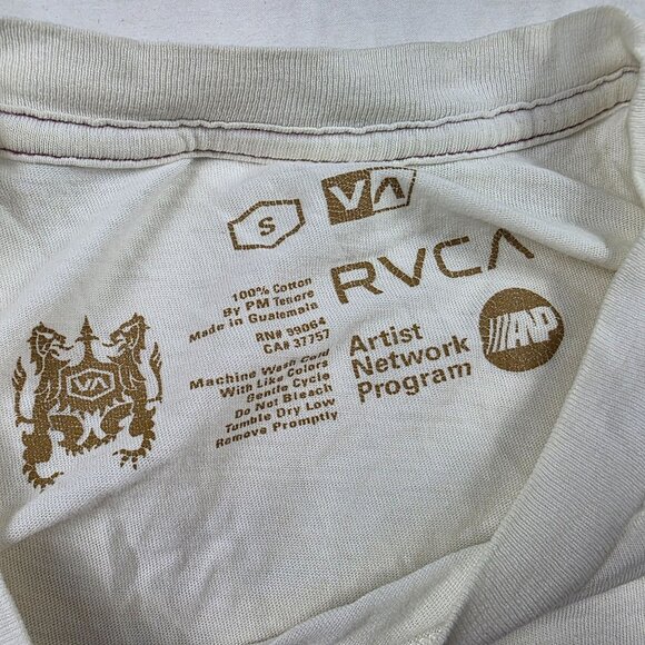 RVCA Artist Network Program Mens Size Small White Graphic Logo T Shirt Casual - Picture 3 of 11